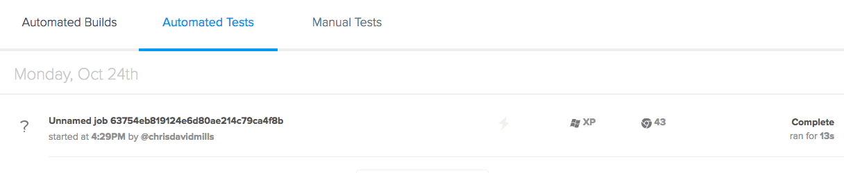 Sauce Labs automatisierter Test