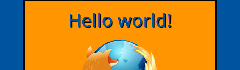 Titre "hello world" au-dessus d'un logo Firefox